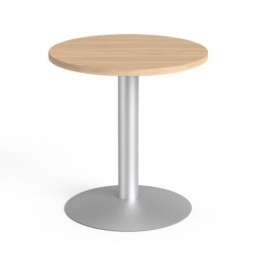 Tárgyalóasztal, kör, szürke fémlábbal, O 60 cm, MAYAH "Freedom SV-57",  tölgy